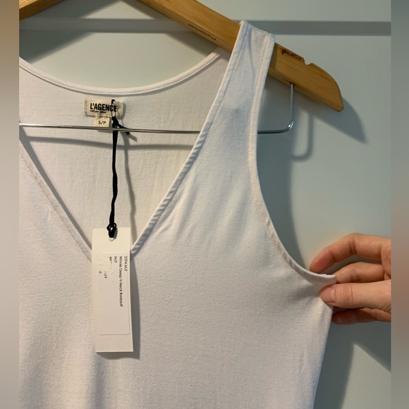 NWT L’AGENCE Winnie Deep V-Neck White Bodysuit - Picture 8 of 14